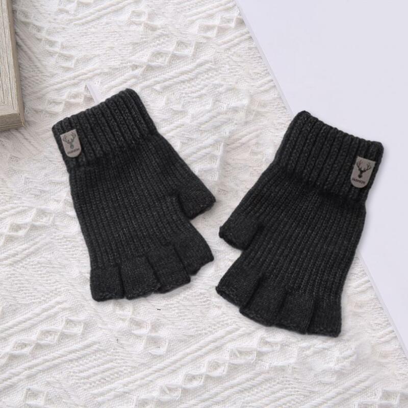 Guanti da scrittura guanti lavorati a maglia mezze dita alla moda accoglienti per la scrittura invernale accessori Unisex antiscivolo morbidi e caldi