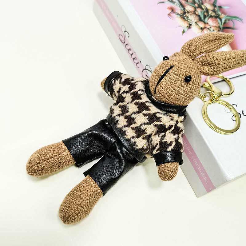 귀여운 만화 작은 향수 스타일 토끼 가방 펜던트, 귀여운 패션, 맞춤형 토끼 봉제 인형 키체인, 어린이 소녀 선물, 19cm