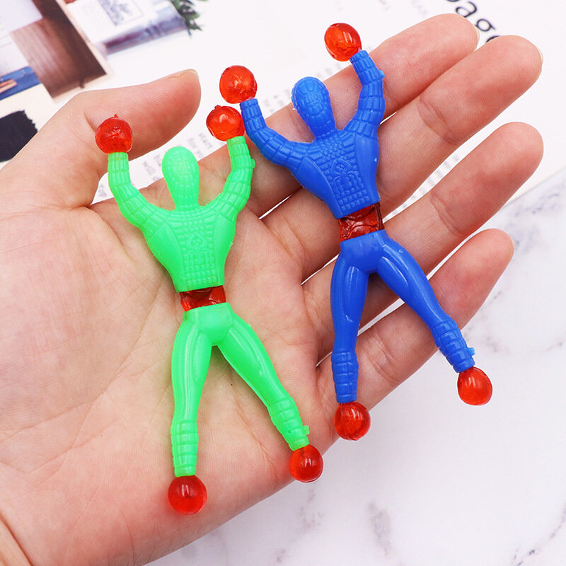 Juego de 5-50 unidades de juguete adhesivo de 8,5 cm para hombre, ventana con mano pegajosa, 3 juguetes de Color y años, pies adecuados de plástico para niños