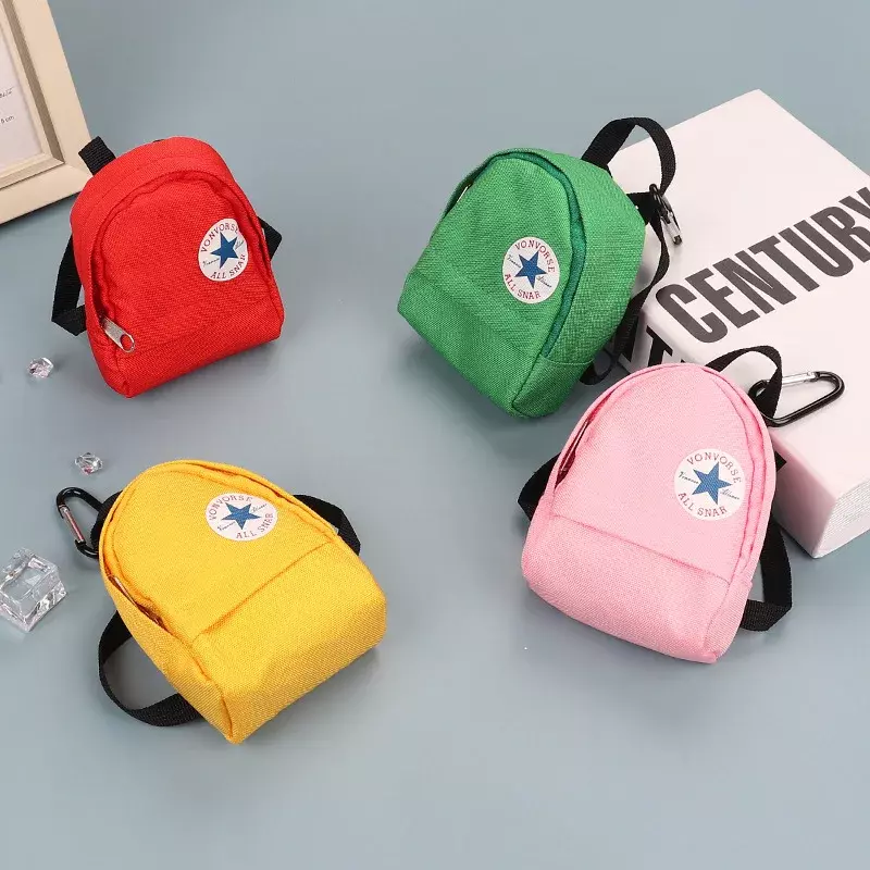 Moda lona zero carteira criativo montanhismo mochila bonito saco de armazenamento chave fone de ouvido com zíper moeda bolsa feminina carteiras