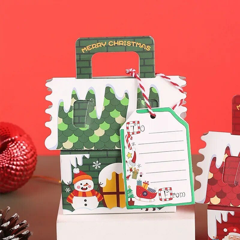Ciasteczka świąteczne pudełko z okienkiem cukierki czekoladowe biszkopty pudełka do pakowania świąteczny prezent opakowanie przyjęcie noworoczne pudełko na smakołyki