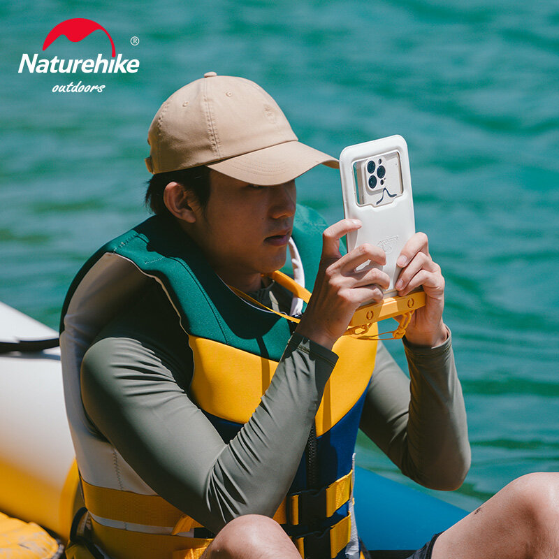 Naturehike-saco impermeável do telefone móvel, ipx8, pvc, natação, tela sensível ao toque, selado, mergulho, escudo do telefone móvel