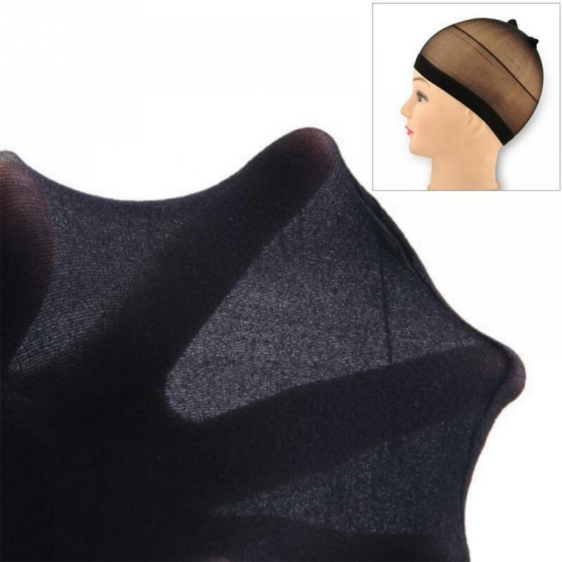 2Pcs 20cm Wig Cap Women Stockings Style Stretchable Wig Cap Hair Net Elastic Mesh Liner Snood Top Stocking Hair Net For Weave