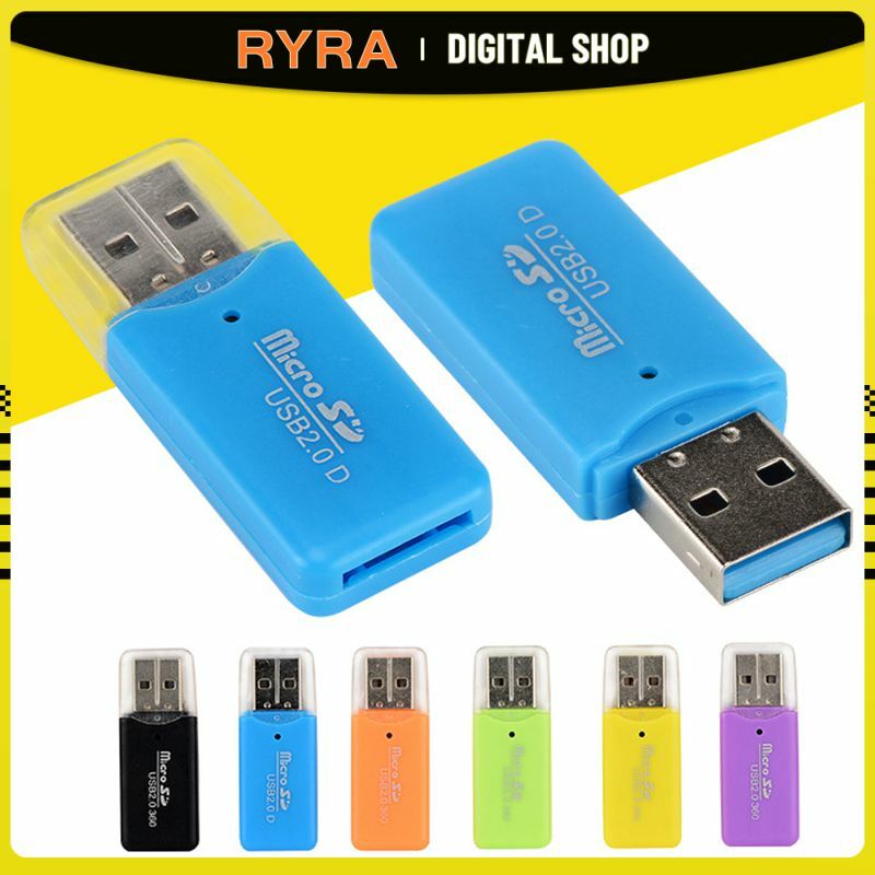 RYRA-Adaptador de lector de tarjetas de memoria USB 2,0, Micro SD TF T-Flash, adaptador clásico para Windows
