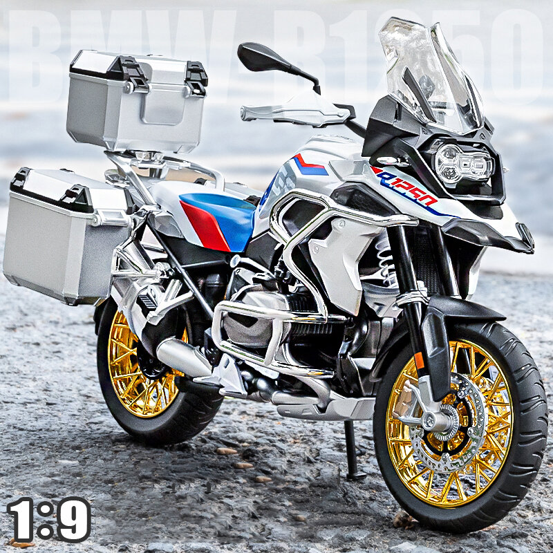 1/9 R1250 GS ADV lega moto da corsa diecast Street Sports simulazione modello di moto con collezione di luce regalo per bambini