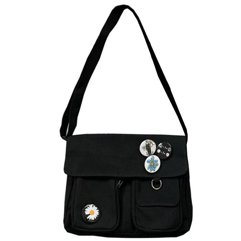حقيبة قماش قنب الإناث عبر الذراع طالب سعة كبيرة النسخة الكورية تنوعا الفن بسيط جديد الكتف حقيبة يد واحدة