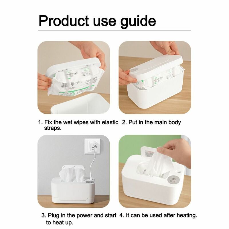 USB resistente a riscos Baby Wipe Warmer, Aquecedor de temperatura termostato, Mantenha toalhetes molhados quentes, Toalhetes húmidos, Dispenser