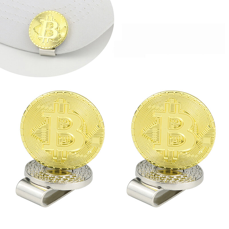 Pince à chapeau magnétique en forme de Bitcoin, marque de golf, ensemble de marqueurs de balle, accessoires magiques, 1 pièce
