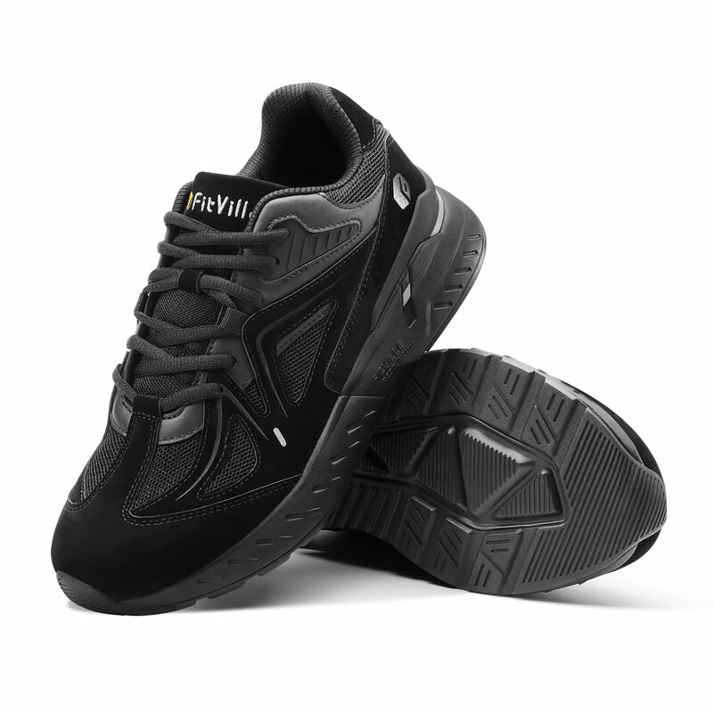 FitVille-Chaussures de marche coordonnantes extra larges pour hommes, baskets légères pour pieds plats, chaussures de sport à talon ajusté