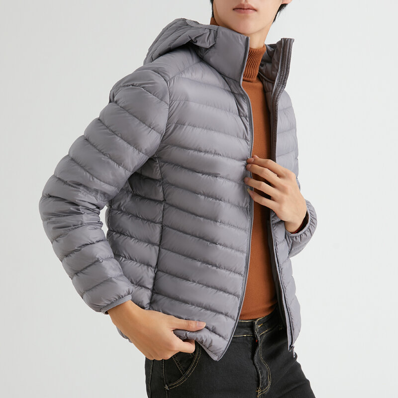 90% 덕다운 후드 재킷, 초경량 재킷, 따뜻한 아웃웨어 파카, 야외 캠페인 의류, 겨울 가을 코트