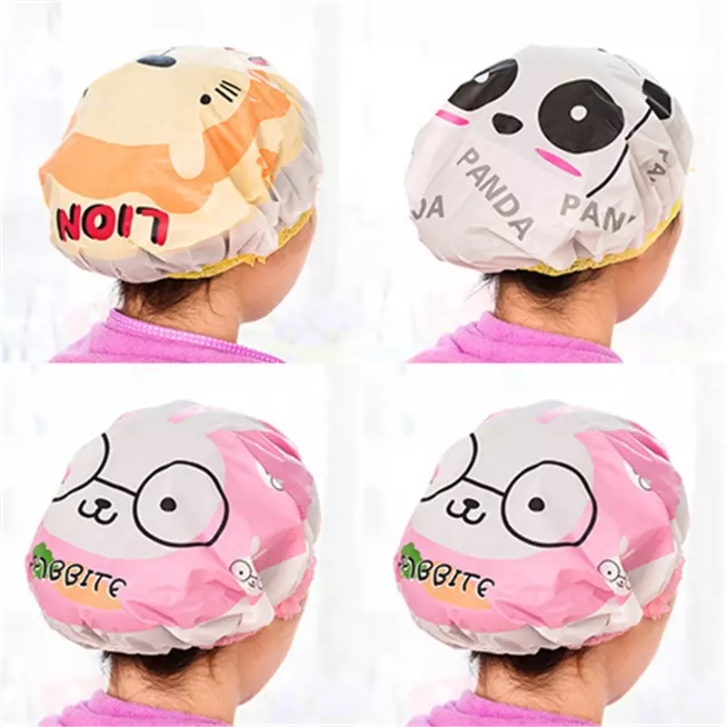 AdToscartoon Series-Bonnet de douche en dentelle imperméable, bonnet de shampoing coréen, mode mignonne, 2043