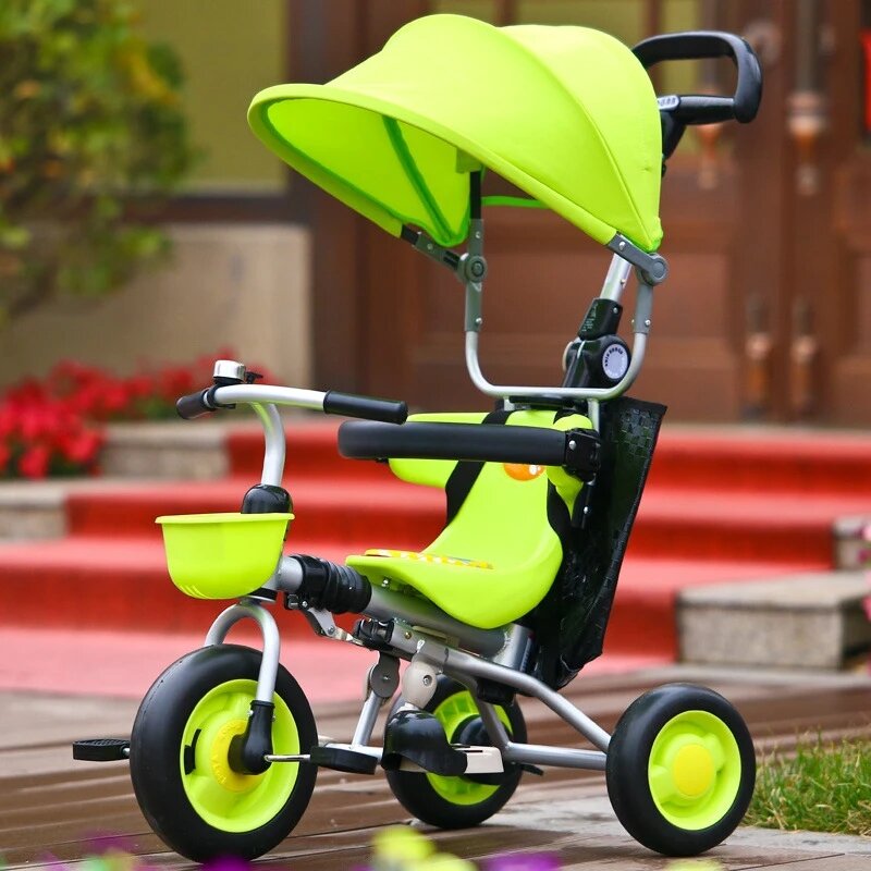 Triciclo per bambini con leva dello sterzo interna più sicuro e borsa Mami In pacco
