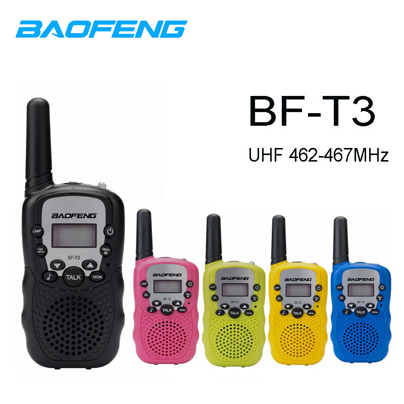 Baofeng-T3 워키 토키 3-10KM 인터폰, 어린이 및 성인용 야외 모험 듀얼 밴드 fm 트랜시버 bf t3, 2 개