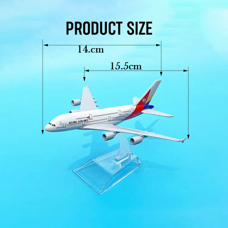 Масштаб 1:400, модель самолета авиакомпании ASIANA A380 Airlines, идеальное дополнение к любой коллекции литых самолетов