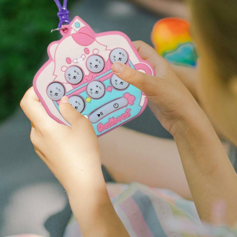 Electronic Pop Game Keychain Light Up Electronic Pop Toy Bubble Pop Game Bubble Press Toy Children Game Push Up Relaxing Toy