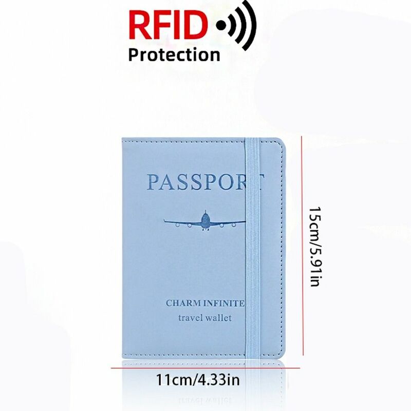 With RFID PU Leather Passport Holder Certificate Storage Bag Travel Wallet Passport Protective Cover Passport Package