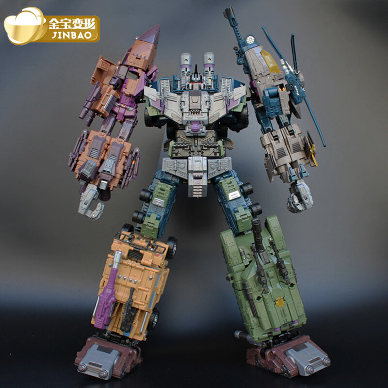 Transformacja Bruticus fajne Anime 5 w 1 figurka samochód Robot wojskowy czołg zabawki modele prezenty Onslaugh Oversize 43CM
