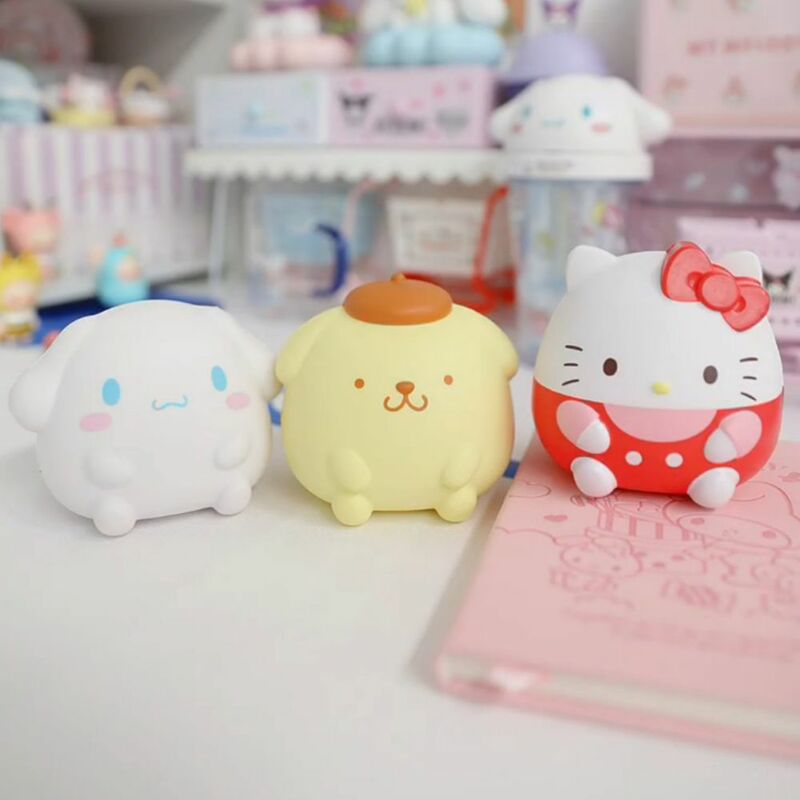 Sanrio Kawaii Melody Decompression Toy para Crianças, Kuromi Cinnamoroll, Stress Relief, Squishy, Anime Cartoon, Hand Pinch Toy, Presente de Cura