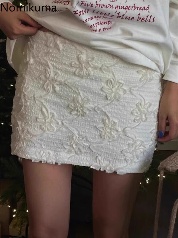 2024 Faldas Mujer De Moda Skirts for Women Temperament Floral Jupe High Waist Tunic Summer Saia Bodycon Sexy Mini Skirt 27w454