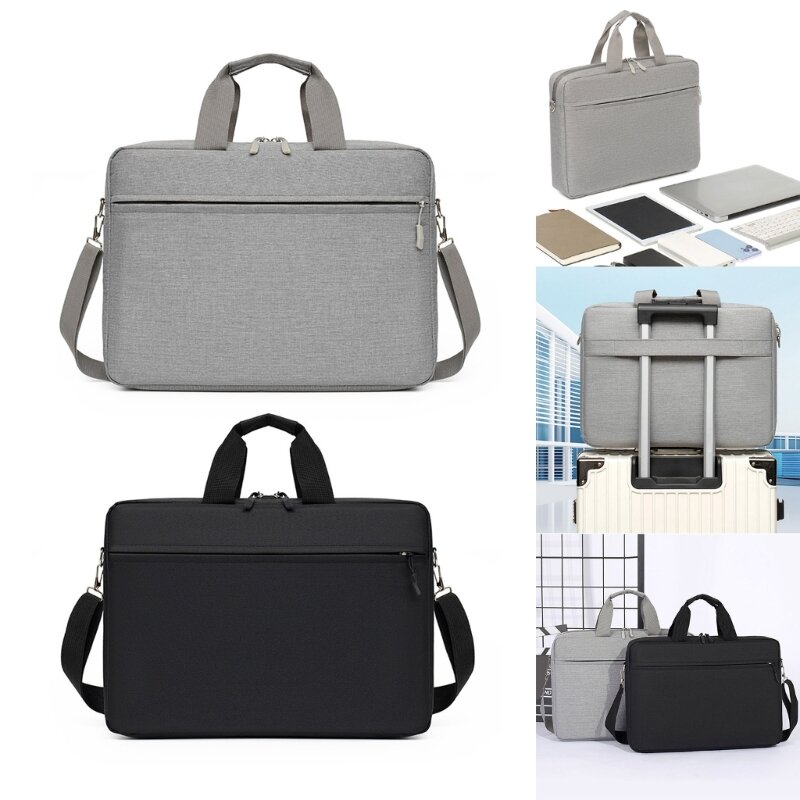 Men Women Travel Business Notebook Handbag for 15.6inch Laptop Large Capacity Messenger Bag with Detachable Shoulder Strap