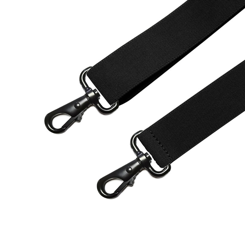 Celana Suspender Pria, lebar 3.5cm bentuk X dengan 4 kait gesper pekerjaan berat Suspender dapat disesuaikan celana elastis tali kawat gigi