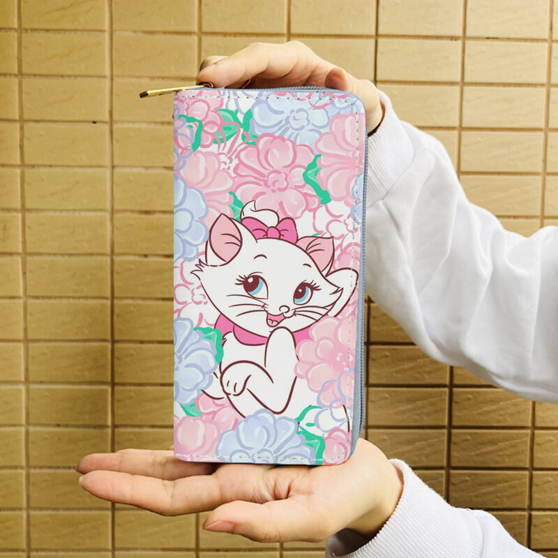 Disney Marie Cat W7960 Anime Briefcases Wallet Cartoon Zipper Coin Bag Casual Purses Card Storage Handbag Unisex Gift