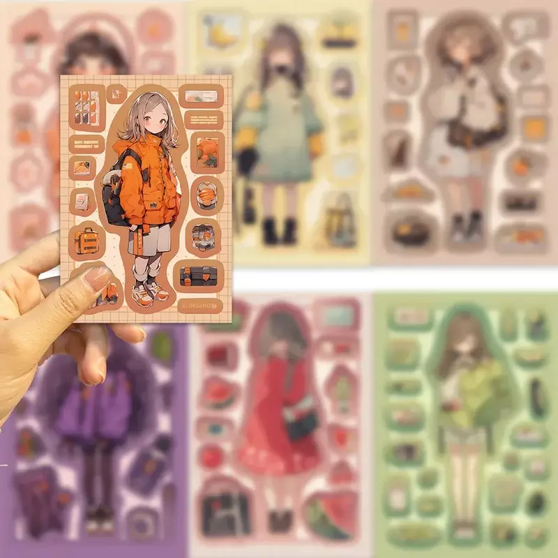 Toy puzzle stickers cartoon cute girl Guka stickers DIY handicraft waterproof stickers