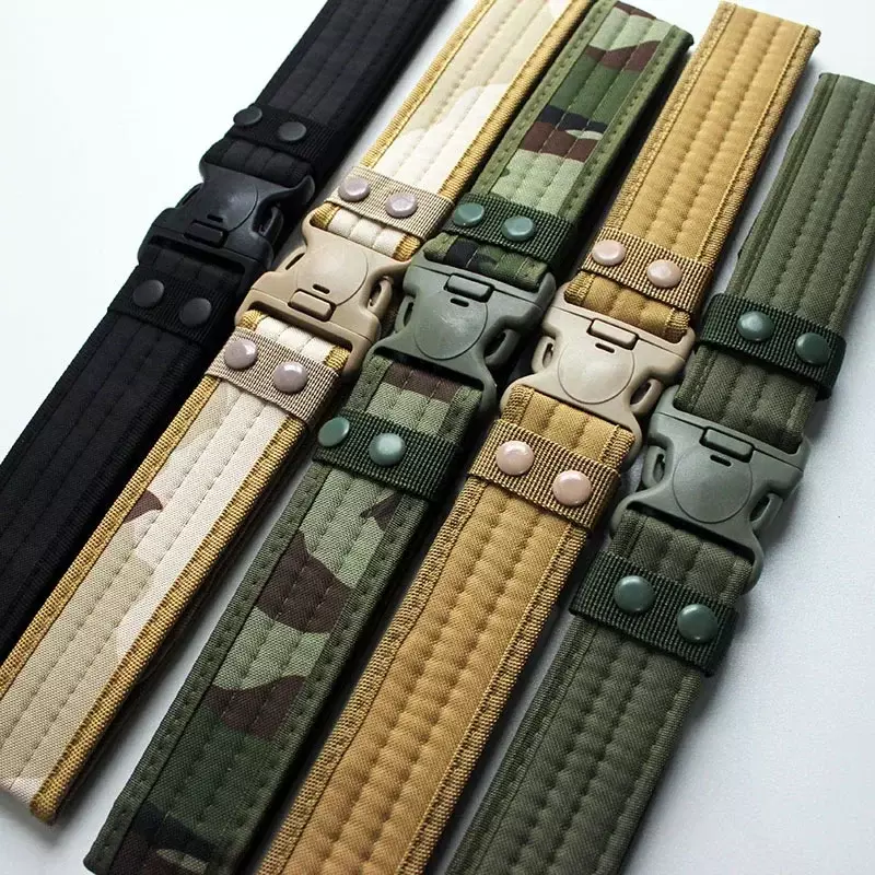 New Army Style Combat Belts Quick Release Tactical Belt Fashion Black Men Canvas Waistband Outdoor Hunting 6 Colors 130cm Length