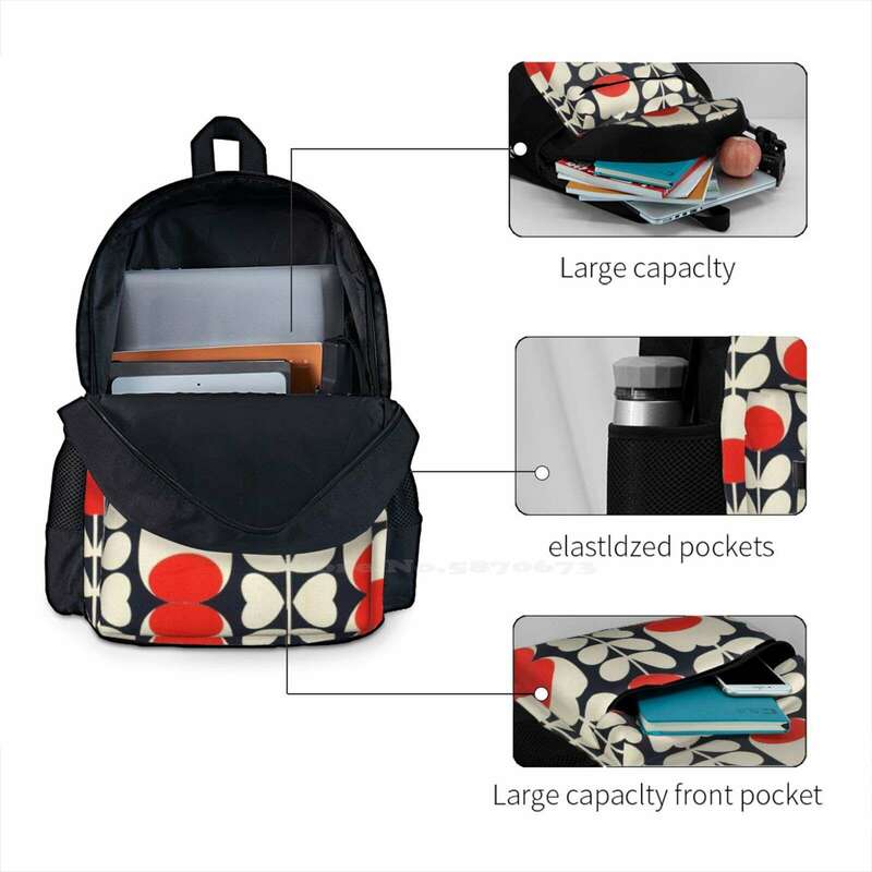 حقيبة ظهر أورلا كيلي بتصميم أزهار ، نمط زهور ، حقيبة سفر لاب توب مدرسية للطلاب