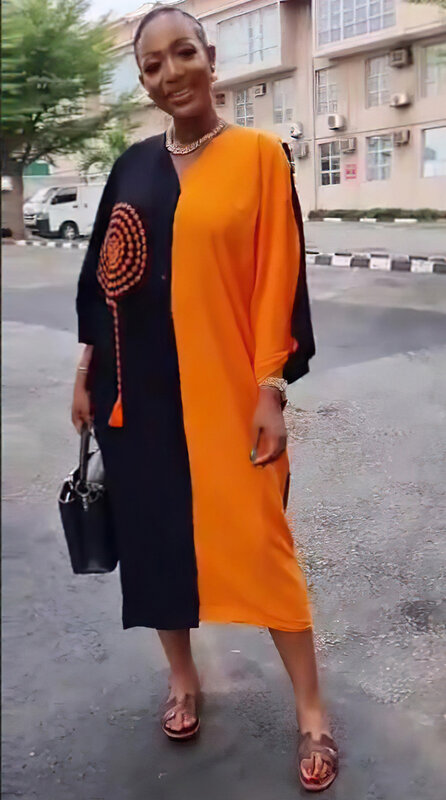 Vestido con estampado africano para mujer, elegante vestido de fiesta de noche de boda, talla grande, tela de retazos nigeriana ML95Q81, verano 2023