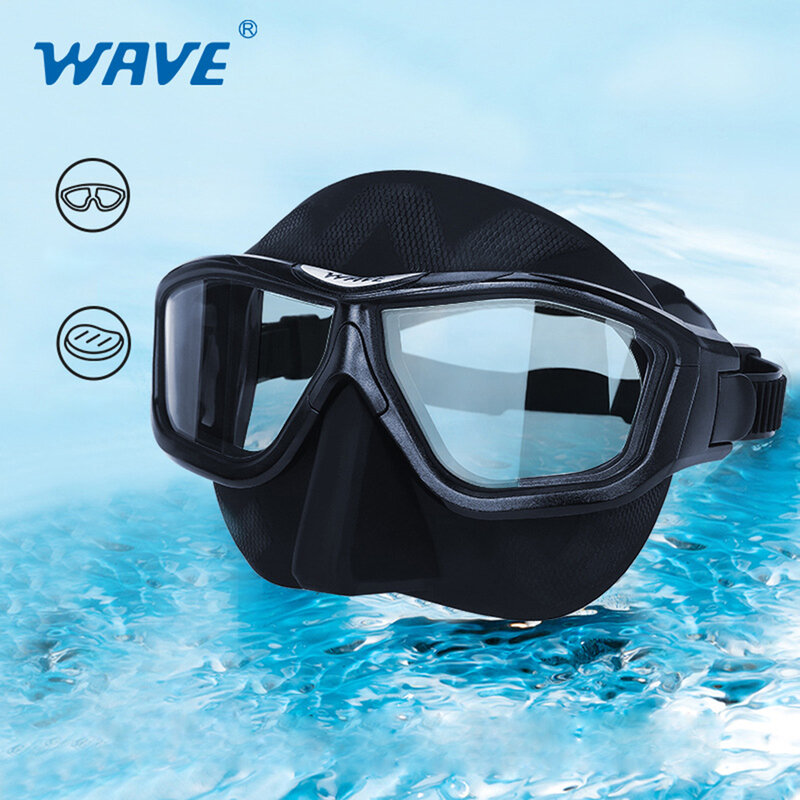 Professional anti-fog HD large frame fashion free diving mask snorkeling equipment full face large frame scuba diving goggles