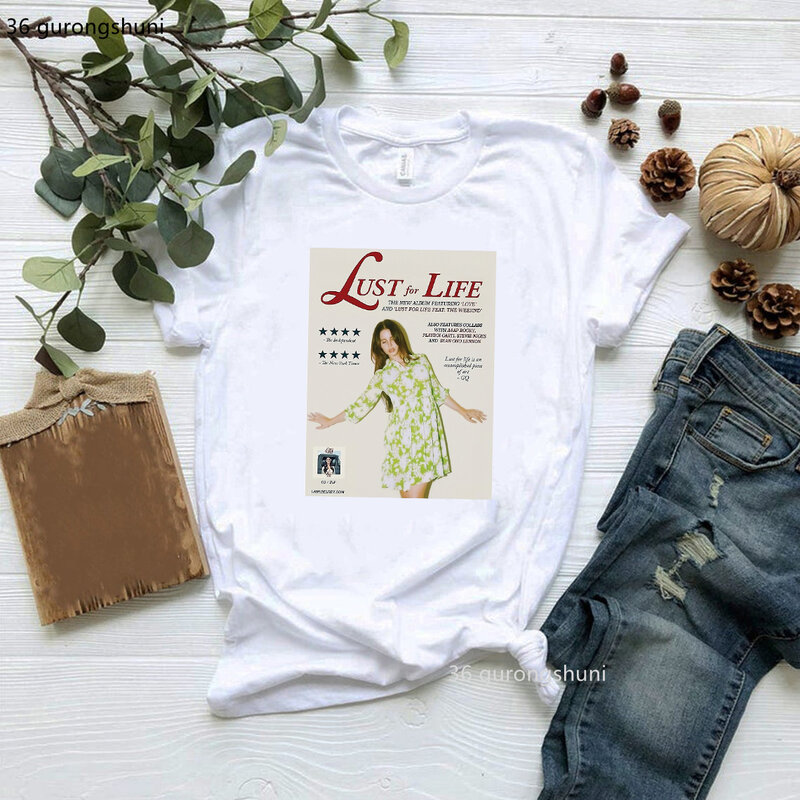 New Cute I Love Lana Del Rey T Shirt Rock Music Songwriter T-Shirt Women Clothes Female Clothing Fashion Short Sleeve Tees Tops