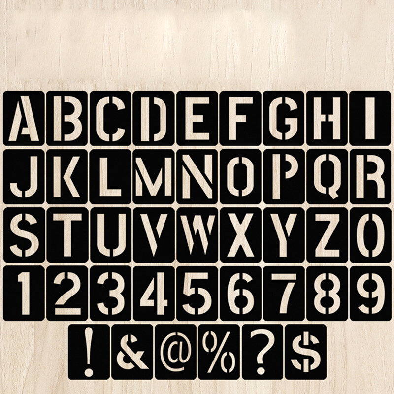 Plantilla hueca para estampado de letras y números, plantilla para grabado en relieve, 42 piezas