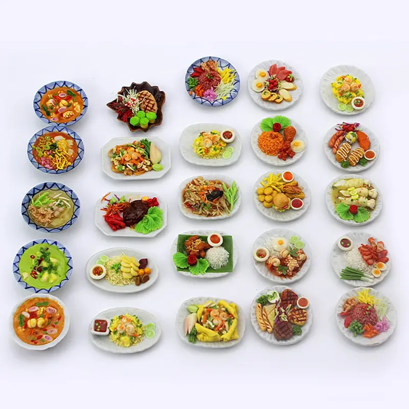 1個1/12ドールハウスミニチュアセラミックス食品プレートシミュレーション皿モデルのおもちゃミニ装飾ドールハウスアクセサリー