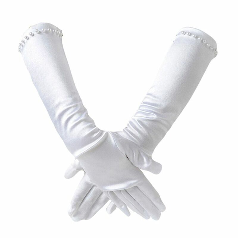 Sarung tangan wanita bunga pernikahan, aksesoris rok sarung tangan jari penuh sarung tangan panggung pernikahan sarung tangan putri