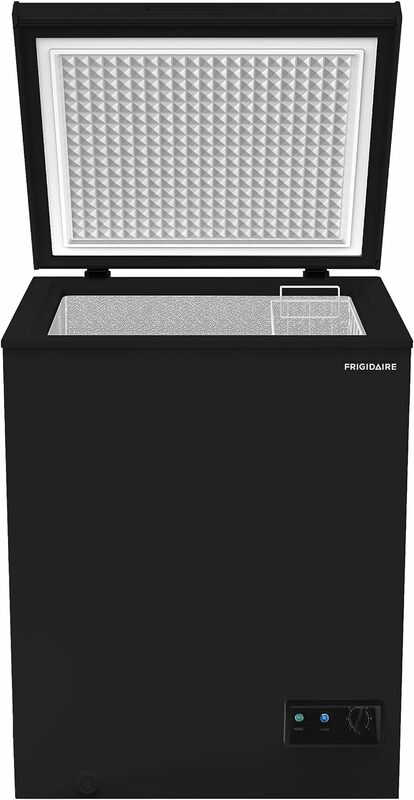 New 5.0 Capacity, Black-Adjustable Thermostat-Removable Vinyl Coated Wire Basket-Easy Defrost Drain, 5 cu ft