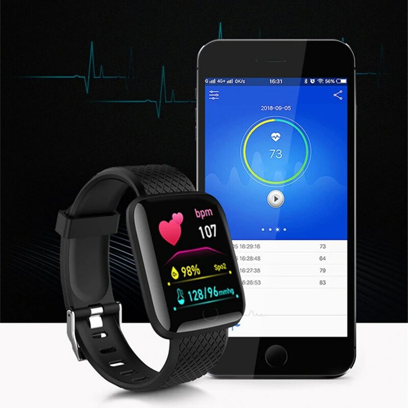 116plus Smart Watch Monitor tętna podczas snu elektroniczna bransoletka Smartwatch dla męskiej krokomierz sportowy damskiej dla Android IOS