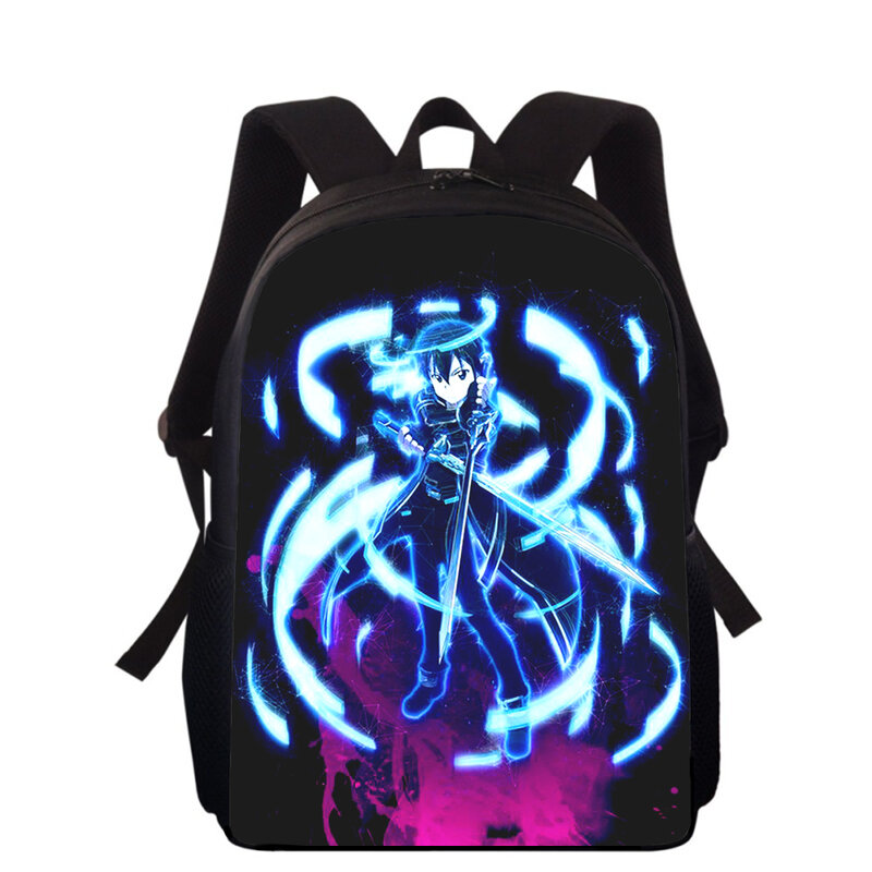 Anime Sword Art Online 15 "3D Print Kids Backpack Sacos de Escola Primária para Meninos Meninas Back Pack Estudantes School Book Bags