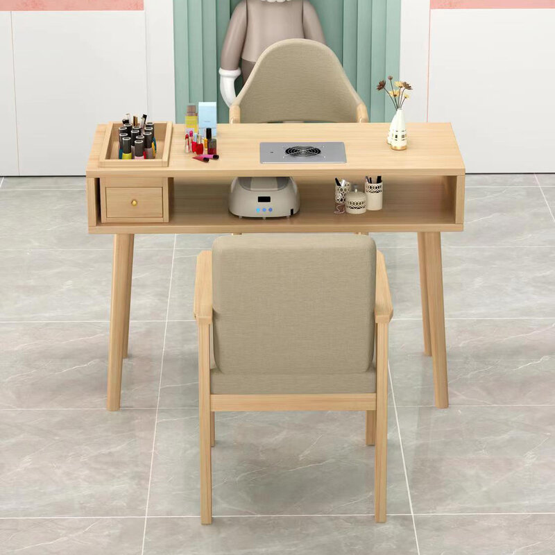 Almacenamiento de madera para uñas, colector de polvo de escritorio, organizador de mesa de uñas profesional moderno, diseñador Tavolo Per Unghie, muebles de manicura