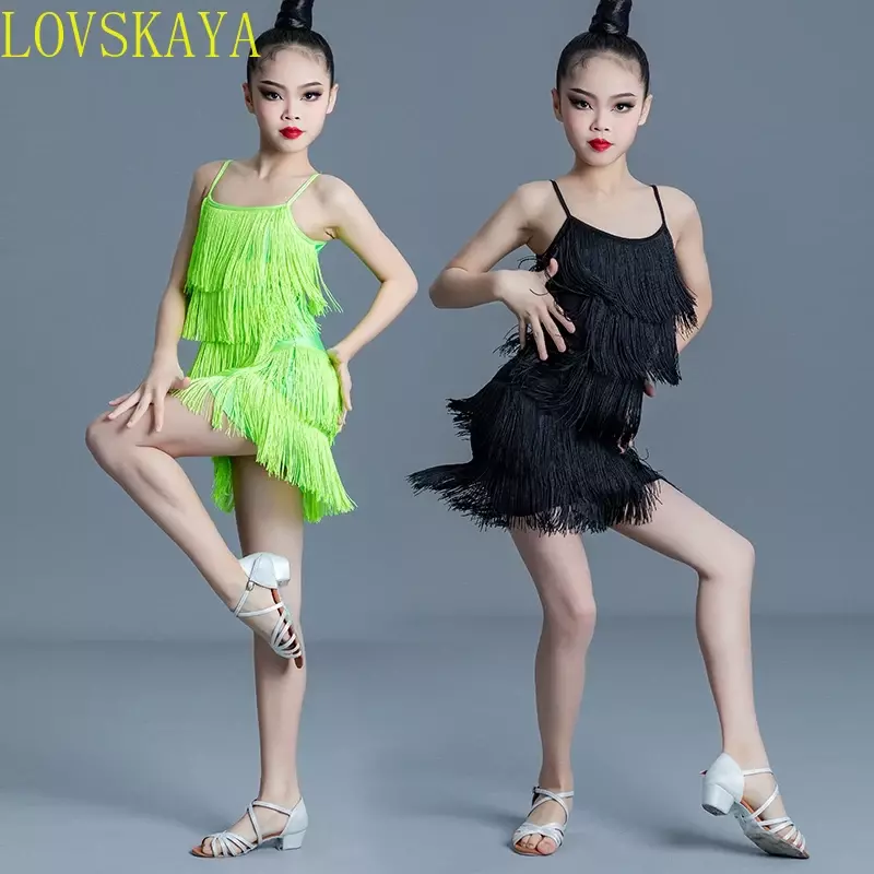 Latin Dance Kleid Mädchen Diamant Quaste profession elle Wettbewerb Anzug erwachsene Kinder High-End benutzer definierte Bühne Kostüm Tango Kostüm