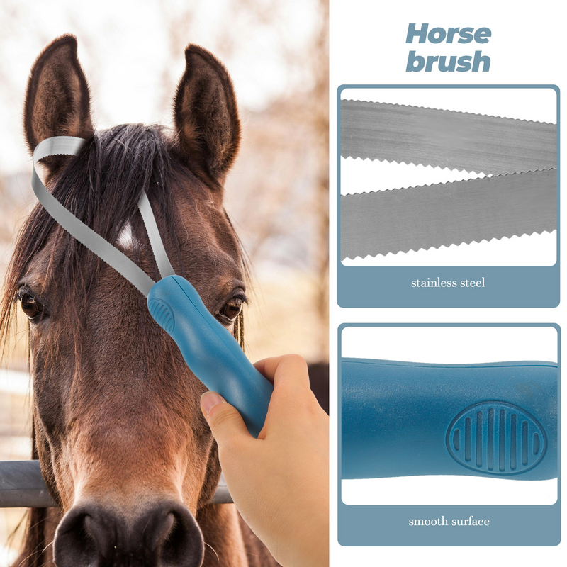 Horse Brush Pet Hair Grooming Cleaning Comb Dog Shedding Cattle Scraper Livestock Cow Stainless Steel
