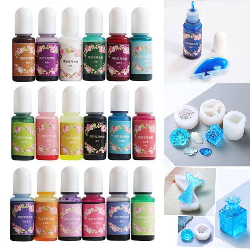 26 Colors 10ml Epoxy Resin Pigment Liquid for DIY Epoxy Resin Mold Craft Making Pigments Rsein Dyeing Jewelry Making Crafts Art
