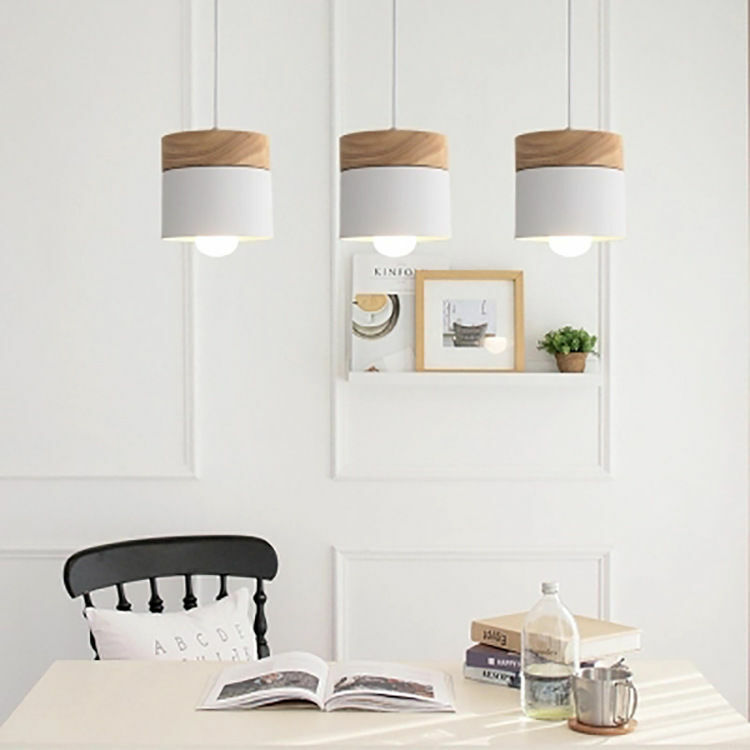 Nordic creative restaurant lamp makaron modern iron aisle lamp single head white gray bedroom bedside small Chandelier