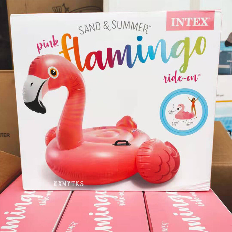 Montura flotante de flamenco rosa para niños, juegos de piscina inflables para la frente, Accesorios de playa para el verano