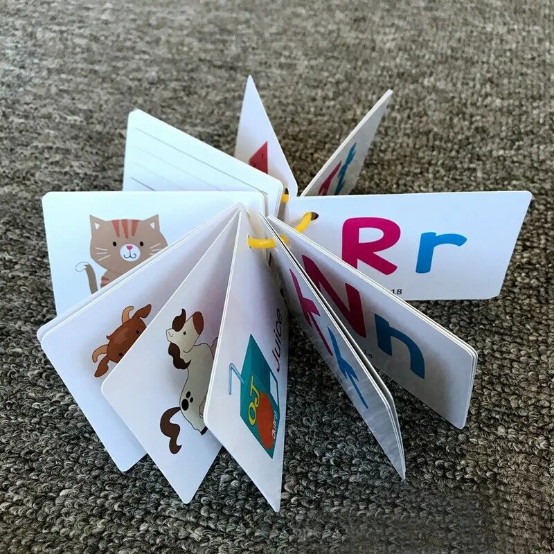 Alfabeto Animais Flash Cards para pré-escolares, aprendizagem precoce, treinamento da memória, brinquedo educativo