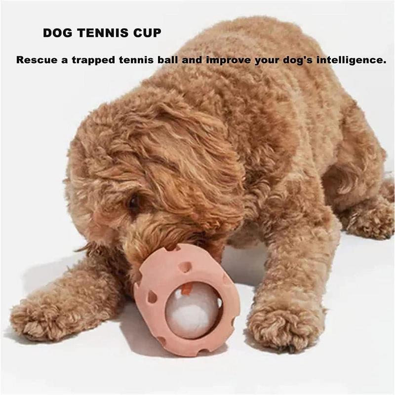 Juguete para masticar para perros, pelota de entrenamiento para mascotas, interactivo, tenis, rompecabezas, cachorro, Limpieza de dientes, taza de tenis
