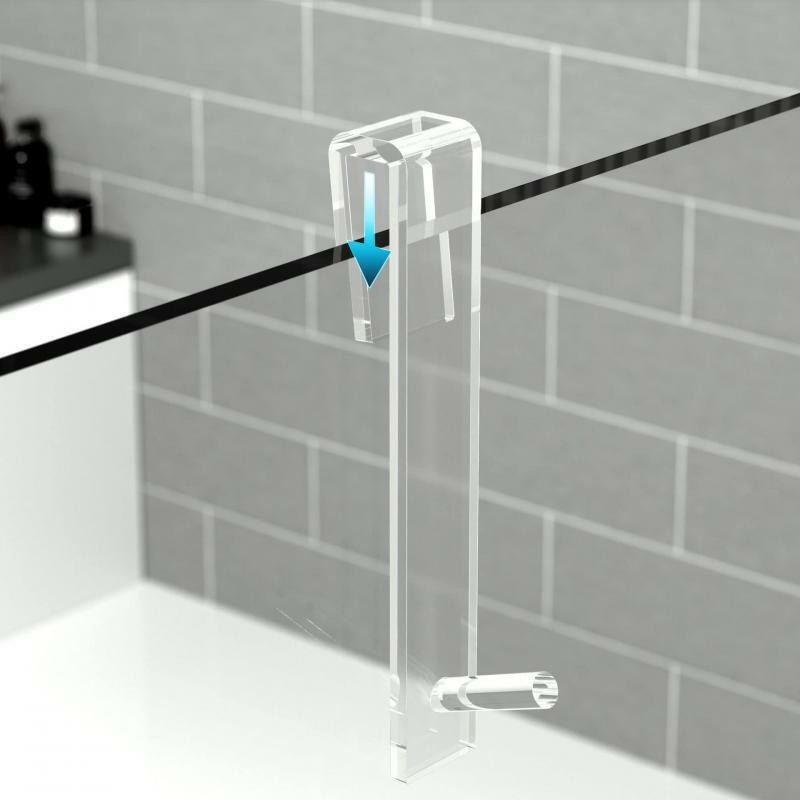 Acrylic Bathroom Shower Door Hook Over Glass Door Shower Towel Rack Punch-Free Bathroom Bathrobe Hanger Transparent Towel Hooks