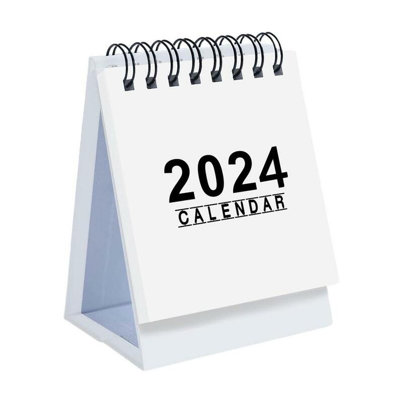 블랙 화이트 2024 2025 책상 달력, 귀여운 코일 달력, 월별 귀여운 정리함 목록, 사무용품 플래너, 데일리 Ag O4W5