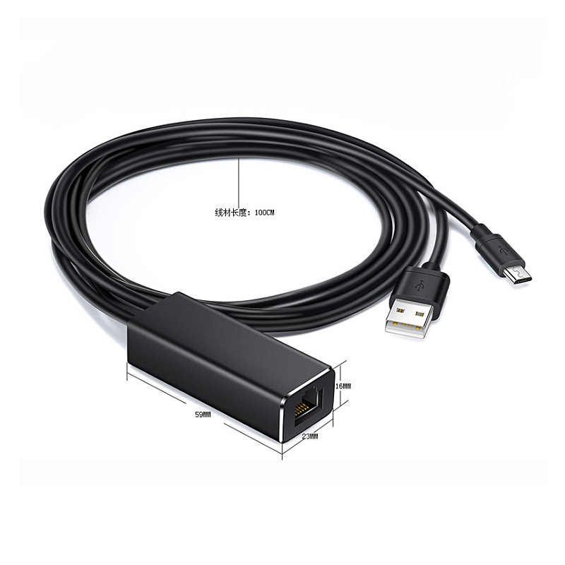 Adaptateur de carte réseau Ethernet, alimentation micro USB vers RJ45, 10 Mbps, 100Mbps pour Fire TV Stick, Dnomecast pour Google