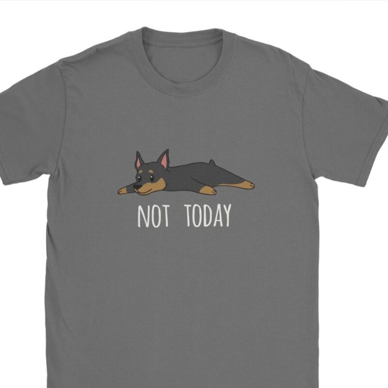 Śmieszne nie dzisiaj miniaturowe koszulki dla psów pinczera męskie unikatowe koszulki z okrągłym dekoltem czysta koszulki bawełniane